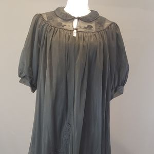 Vintage Nylon Black Gown/Robe Set